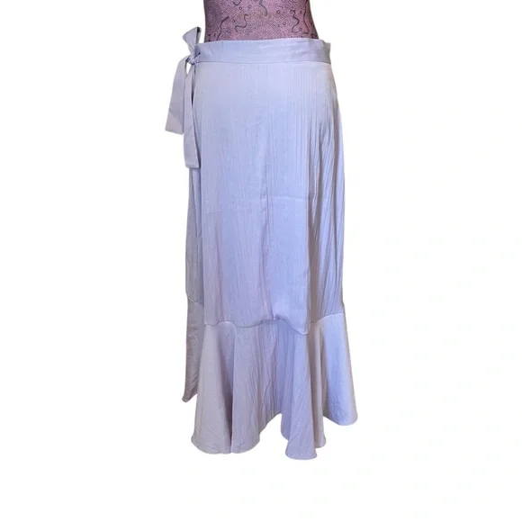 Anthropologie Maeve Lilac Ruffle Wrap Skirt